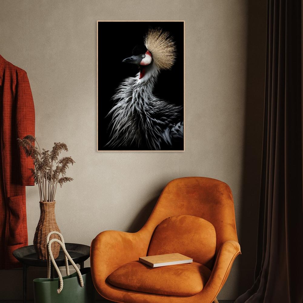 wall-art-print-canvas-poster-framed-Crowned Crane'S Portrait, By Eiji Itoyama-by-Plus X Studio-Gioia Wall Art
