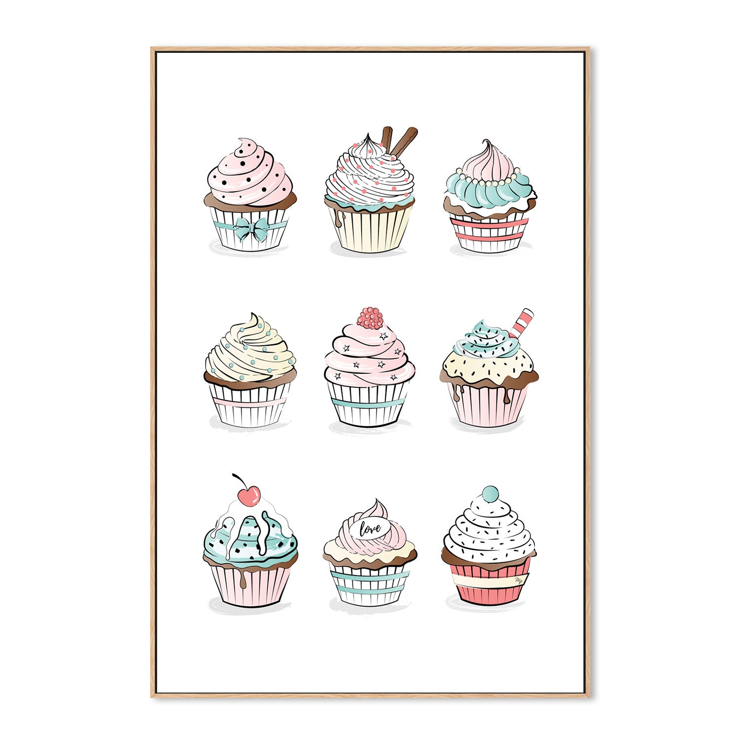 wall-art-print-canvas-poster-framed-Cupcakes-GIOIA-WALL-ART