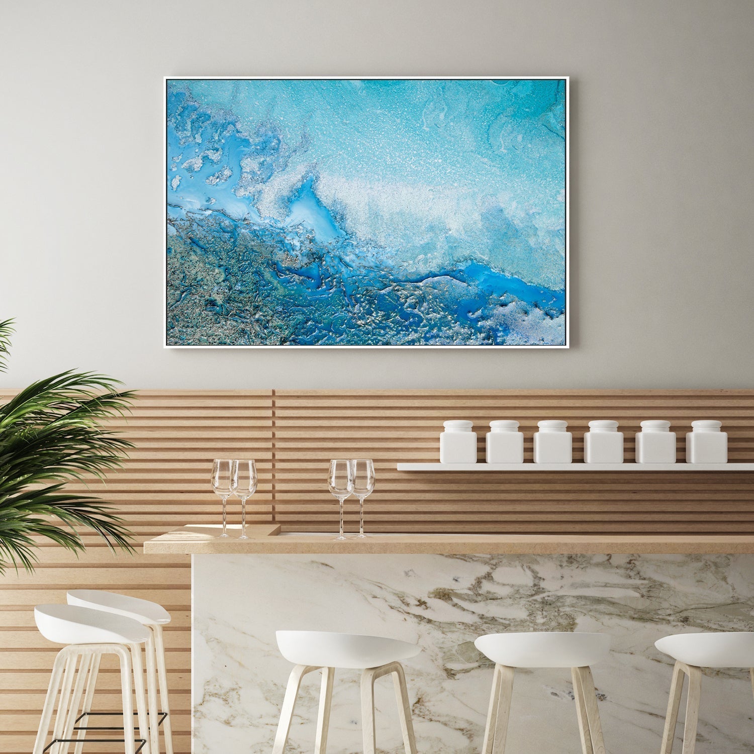 wall-art-print-canvas-poster-framed-Cyan Water , By Petra Meikle-GIOIA-WALL-ART