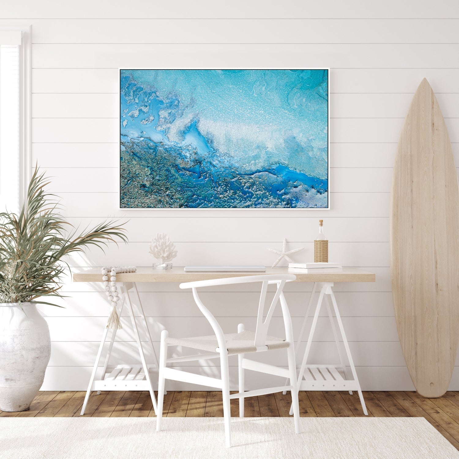 wall-art-print-canvas-poster-framed-Cyan Water , By Petra Meikle-GIOIA-WALL-ART