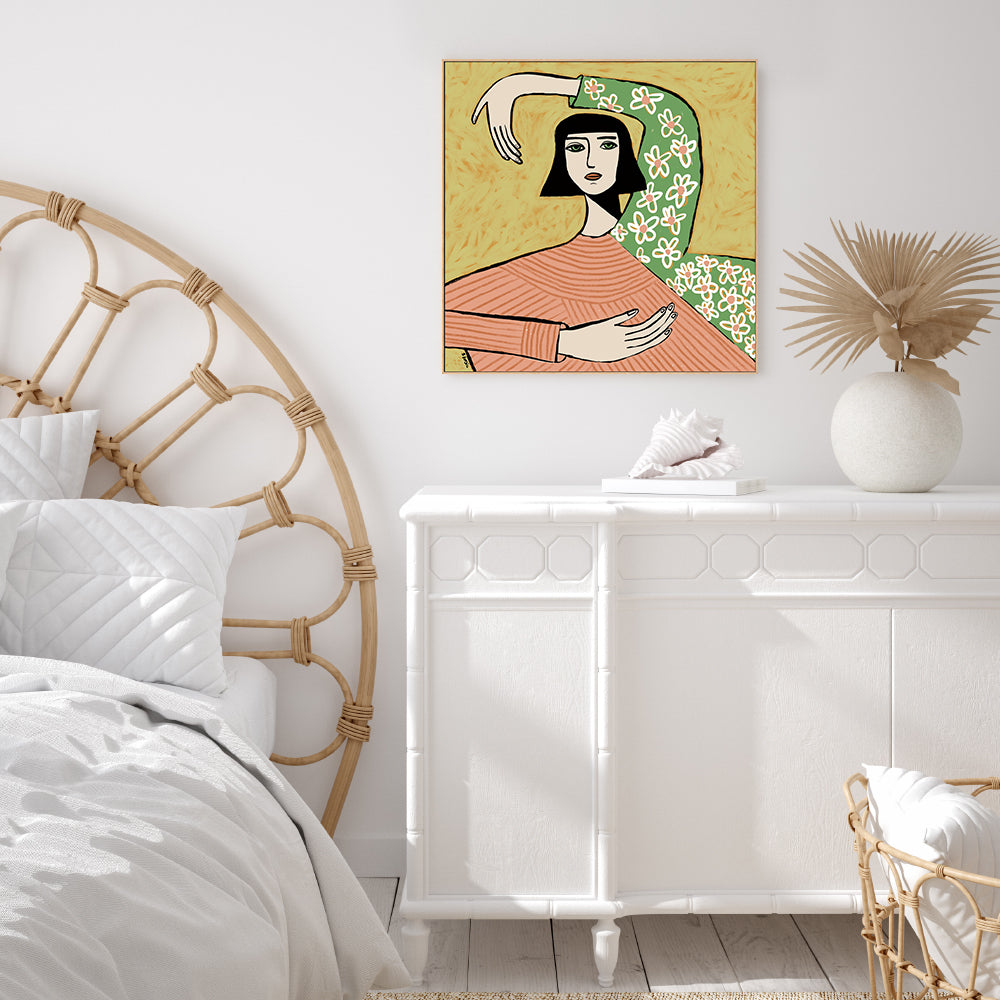 wall-art-print-canvas-poster-framed-Daisies and Stripes , By Sharyn Bursic-7