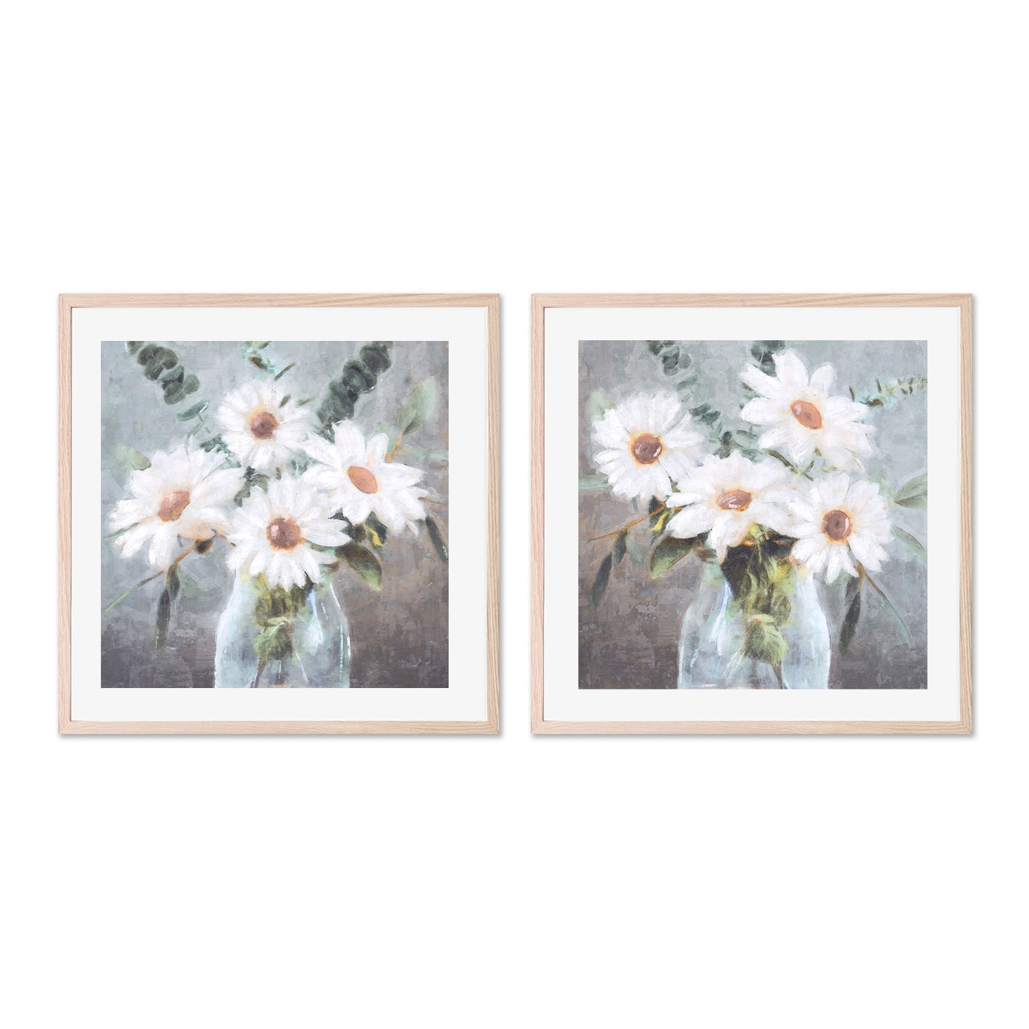 wall-art-print-canvas-poster-framed-Daisy Bouquet, Style A & B, Set of 2 , By Nina Blue-6