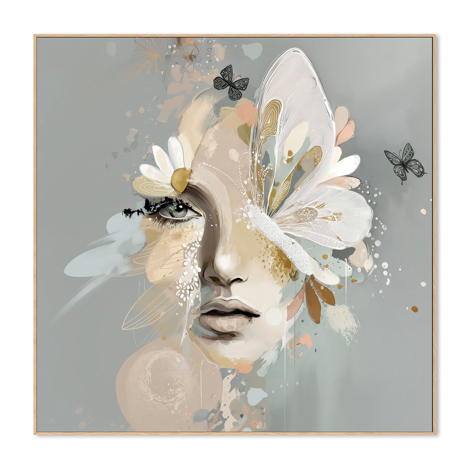 wall-art-print-canvas-poster-framed-Daisy, Style B-4