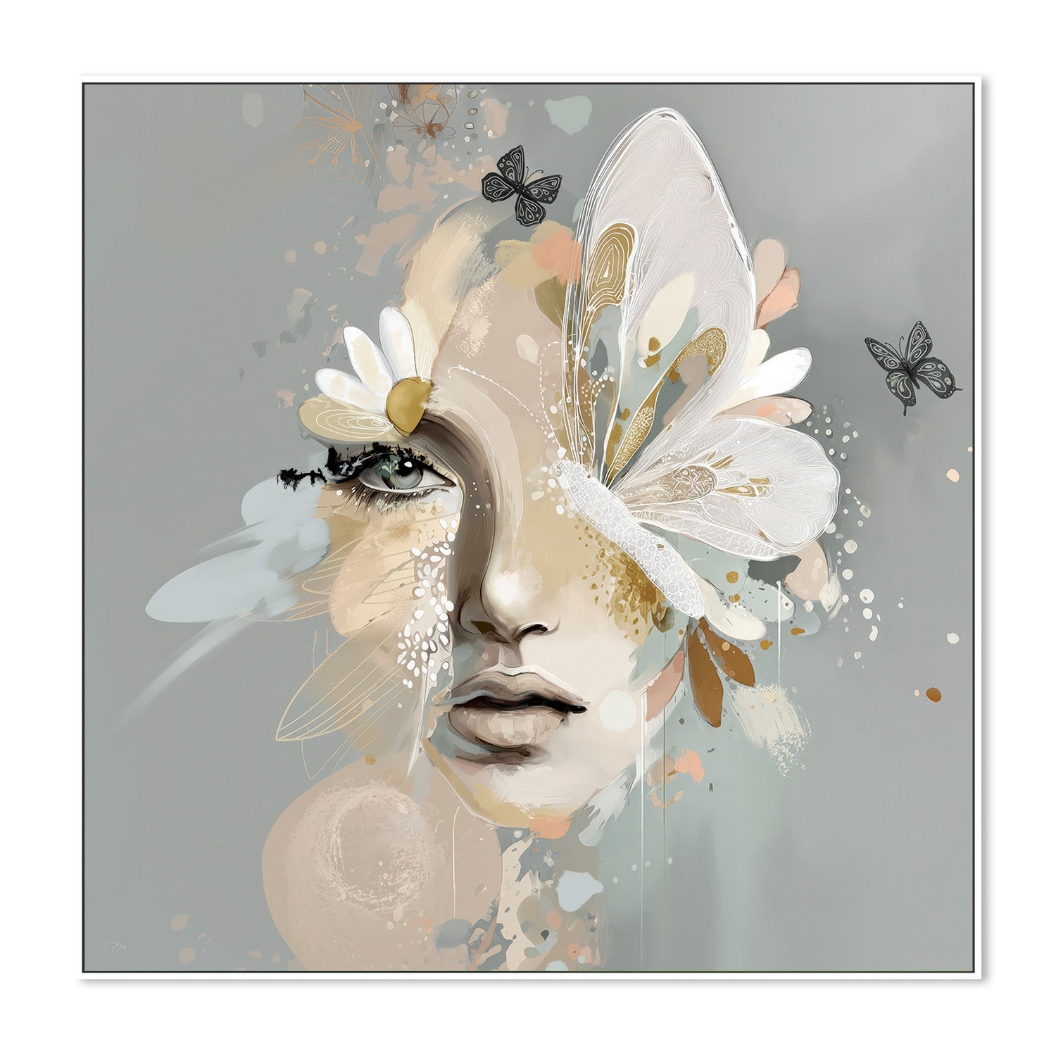 wall-art-print-canvas-poster-framed-Daisy, Style B-5