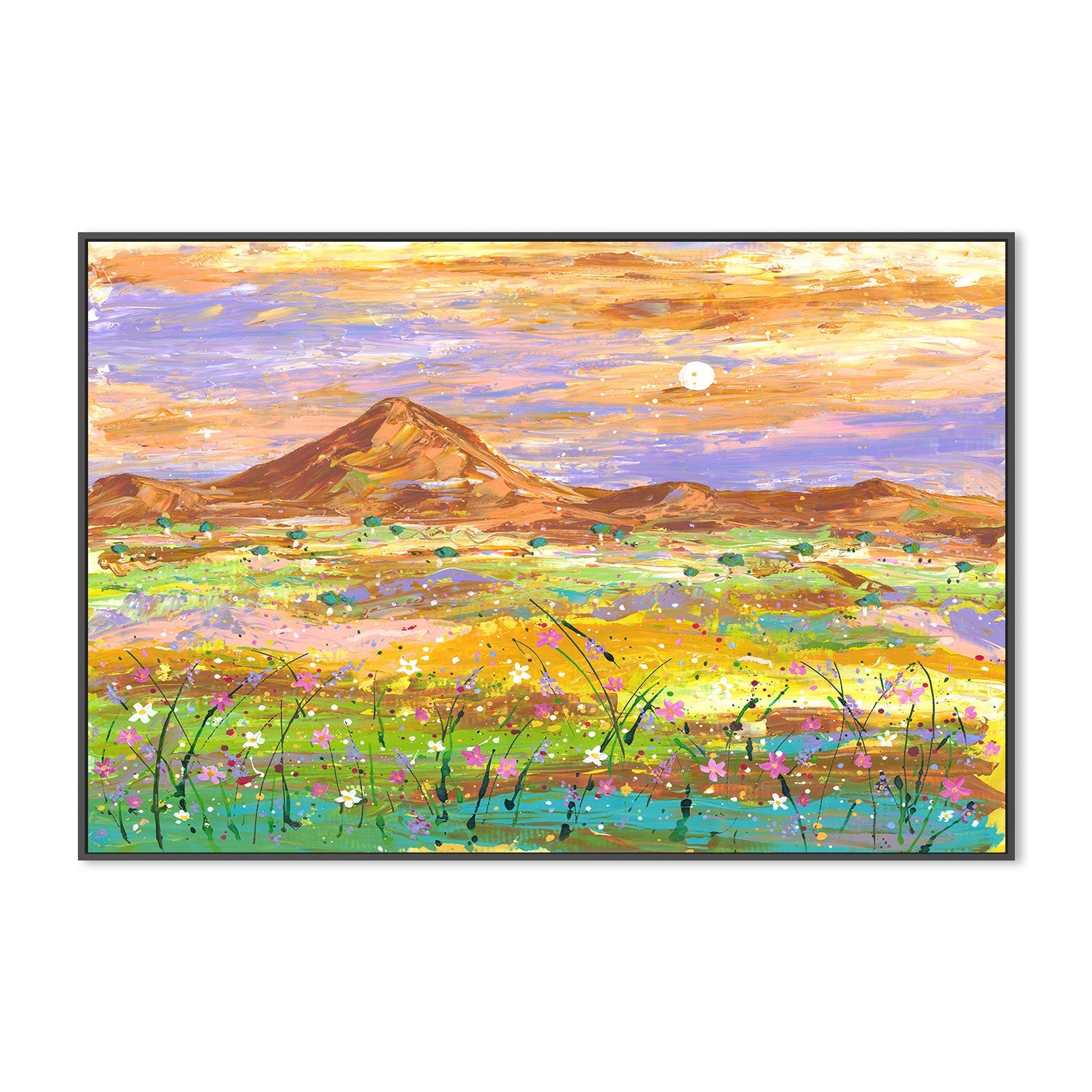 wall-art-print-canvas-poster-framed-Dancing Amidst Wildflowers in the Early Morning-3