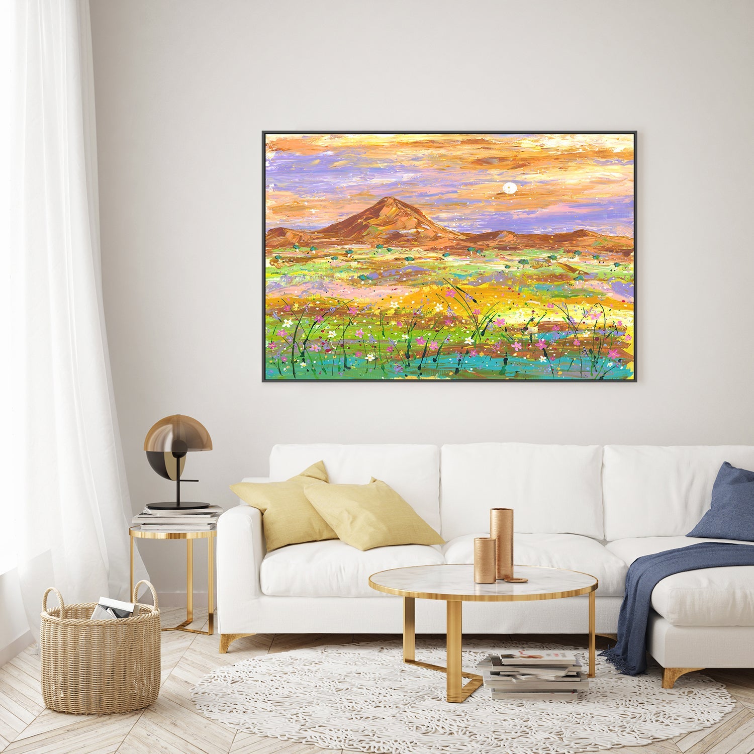 wall-art-print-canvas-poster-framed-Dancing Amidst Wildflowers in the Early Morning-7