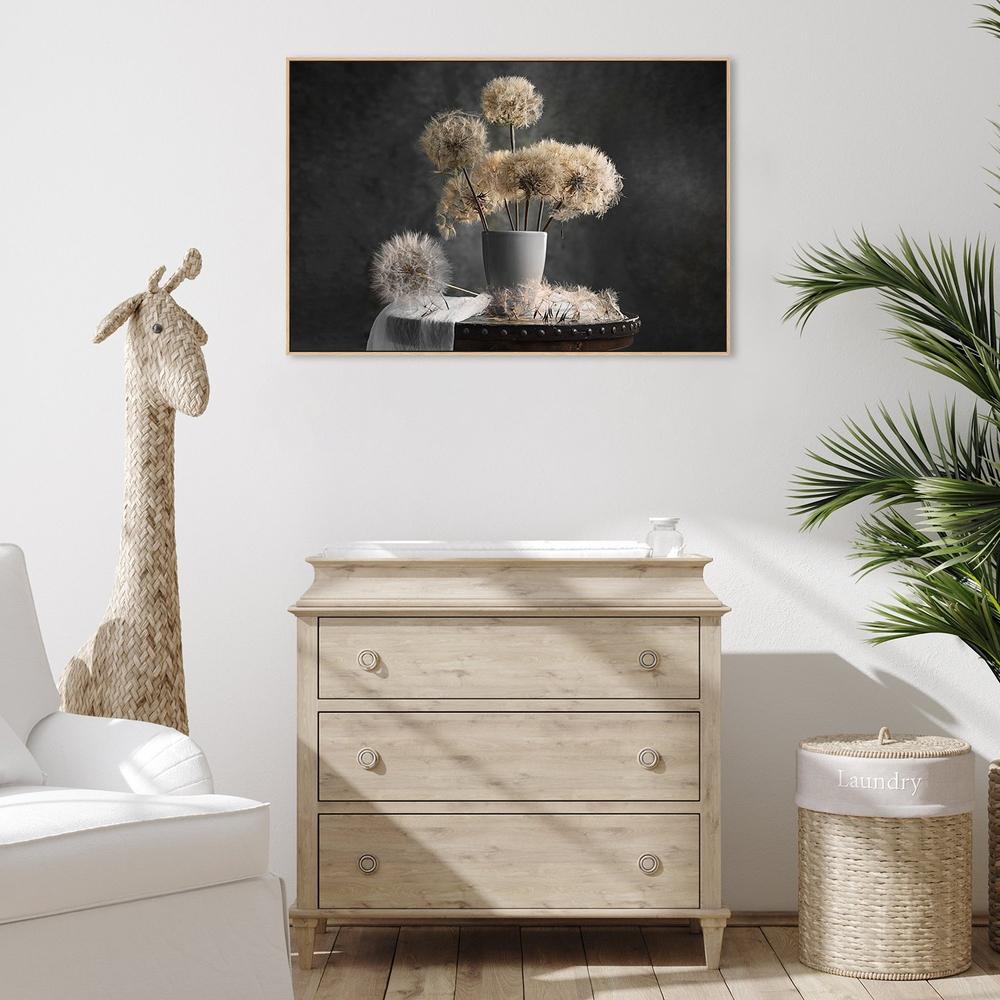 Dandelion Seed Pod, by Lydia Jacobs-Framed-Canvas-Print-Poster-Gioia Wall Art
