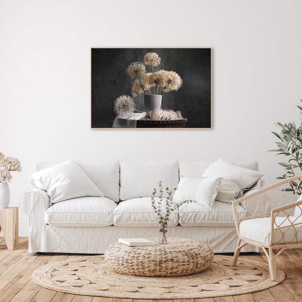 Dandelion Seed Pod, by Lydia Jacobs-Framed-Canvas-Print-Poster-Gioia Wall Art