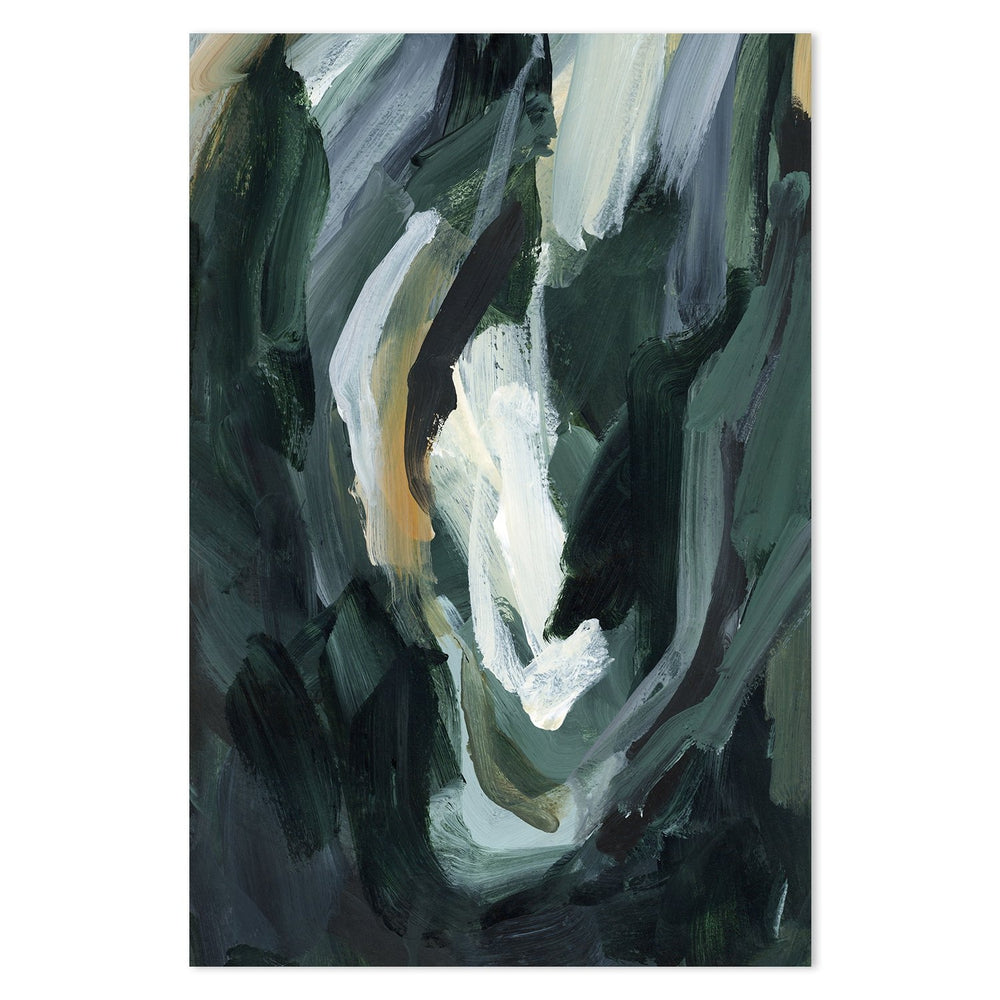 wall-art-print-canvas-poster-framed-Dark Green Abstract, Style B-by-Emily Wood-Gioia Wall Art