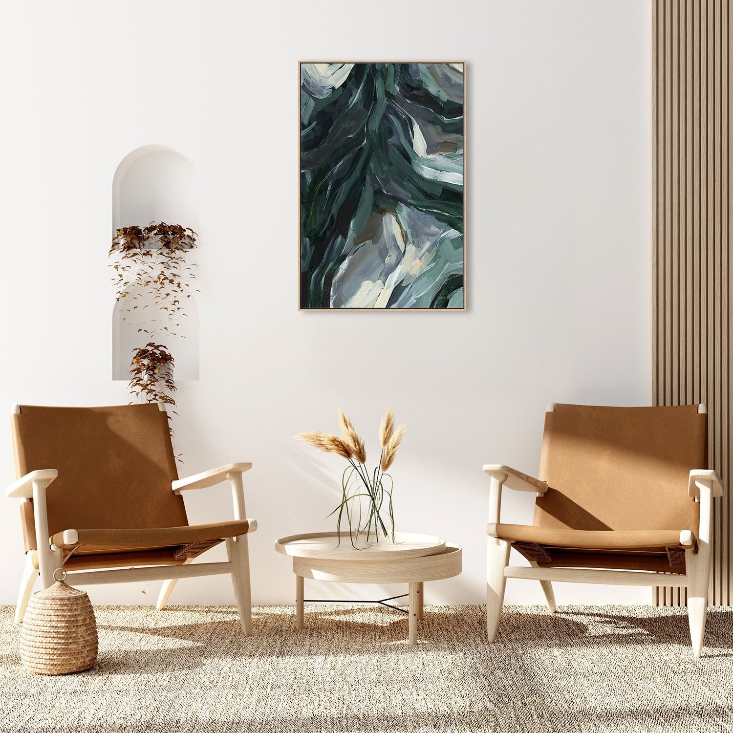 wall-art-print-canvas-poster-framed-Dark Green Abstract, Style C-by-Emily Wood-Gioia Wall Art