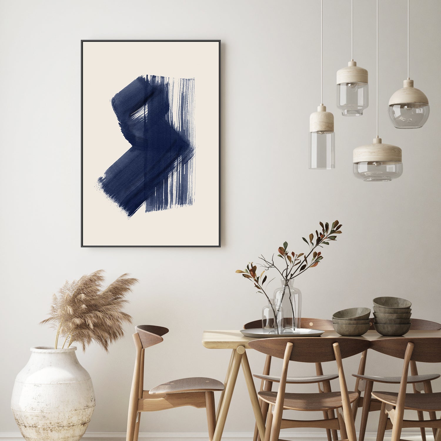 wall-art-print-canvas-poster-framed-Dark Navy Abstract, Style B-by-Danushka Abeygoda-Gioia Wall Art