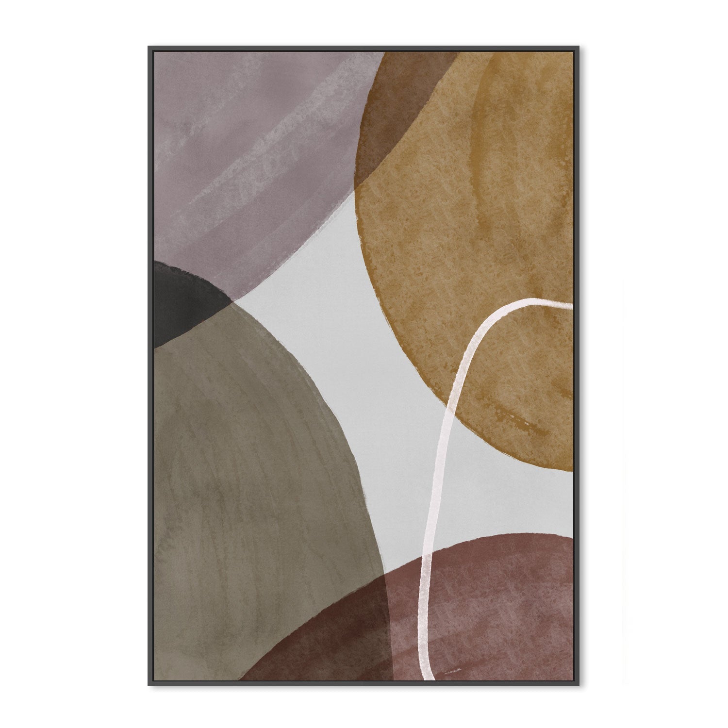 wall-art-print-canvas-poster-framed-Dark Overlapping Circles, By Mareike Bohmer-GIOIA-WALL-ART
