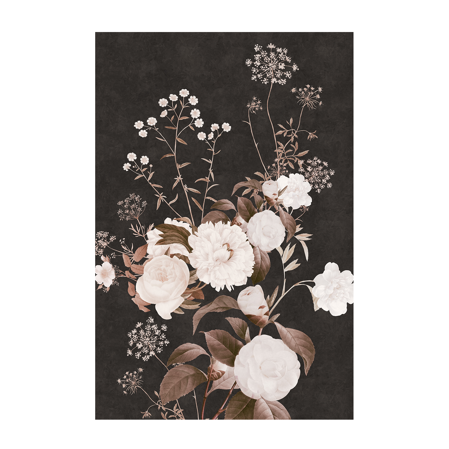 wall-art-print-canvas-poster-framed-Dark Vintage Floral, Style A & B, Set Of 2 , By Nina Blue-8