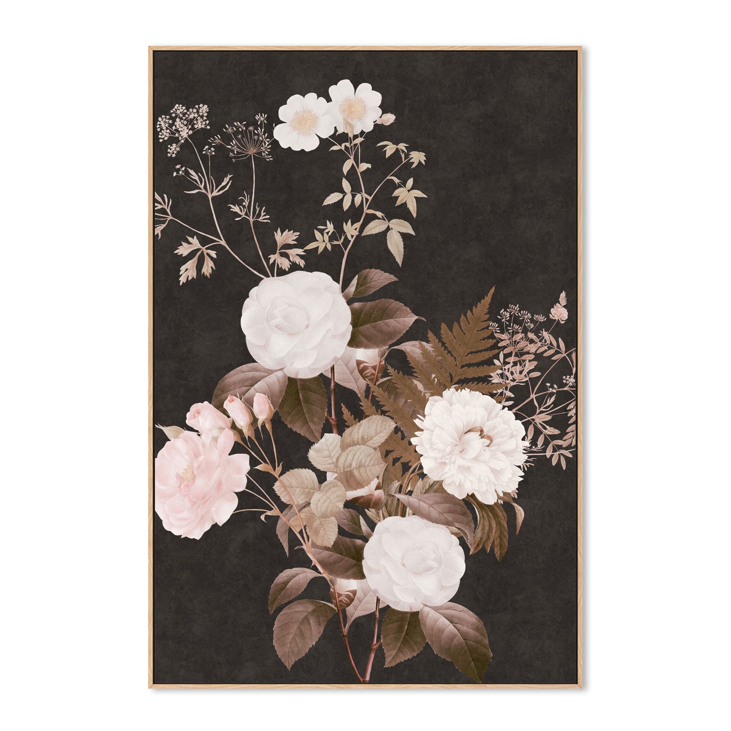wall-art-print-canvas-poster-framed-Dark Vintage Floral, Style A , By Nina Blue-4