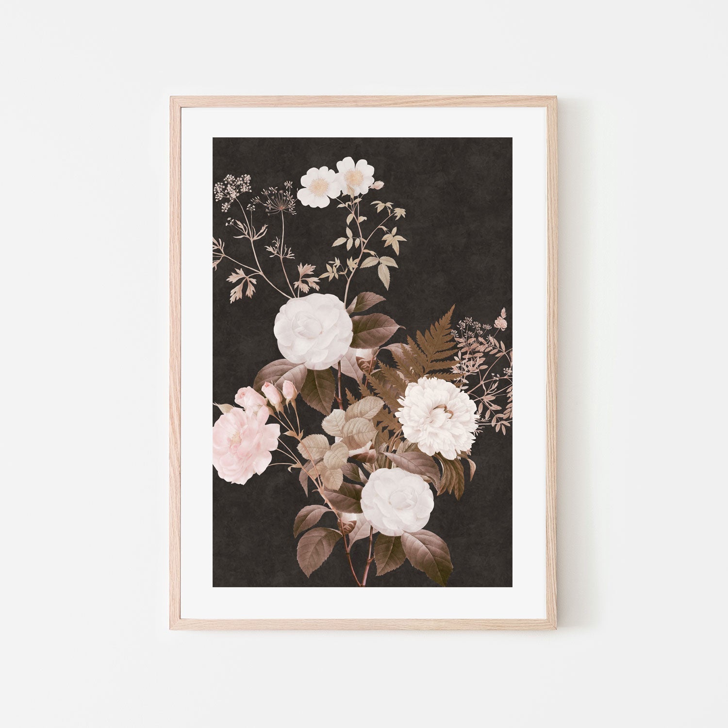 wall-art-print-canvas-poster-framed-Dark Vintage Floral, Style A , By Nina Blue-6
