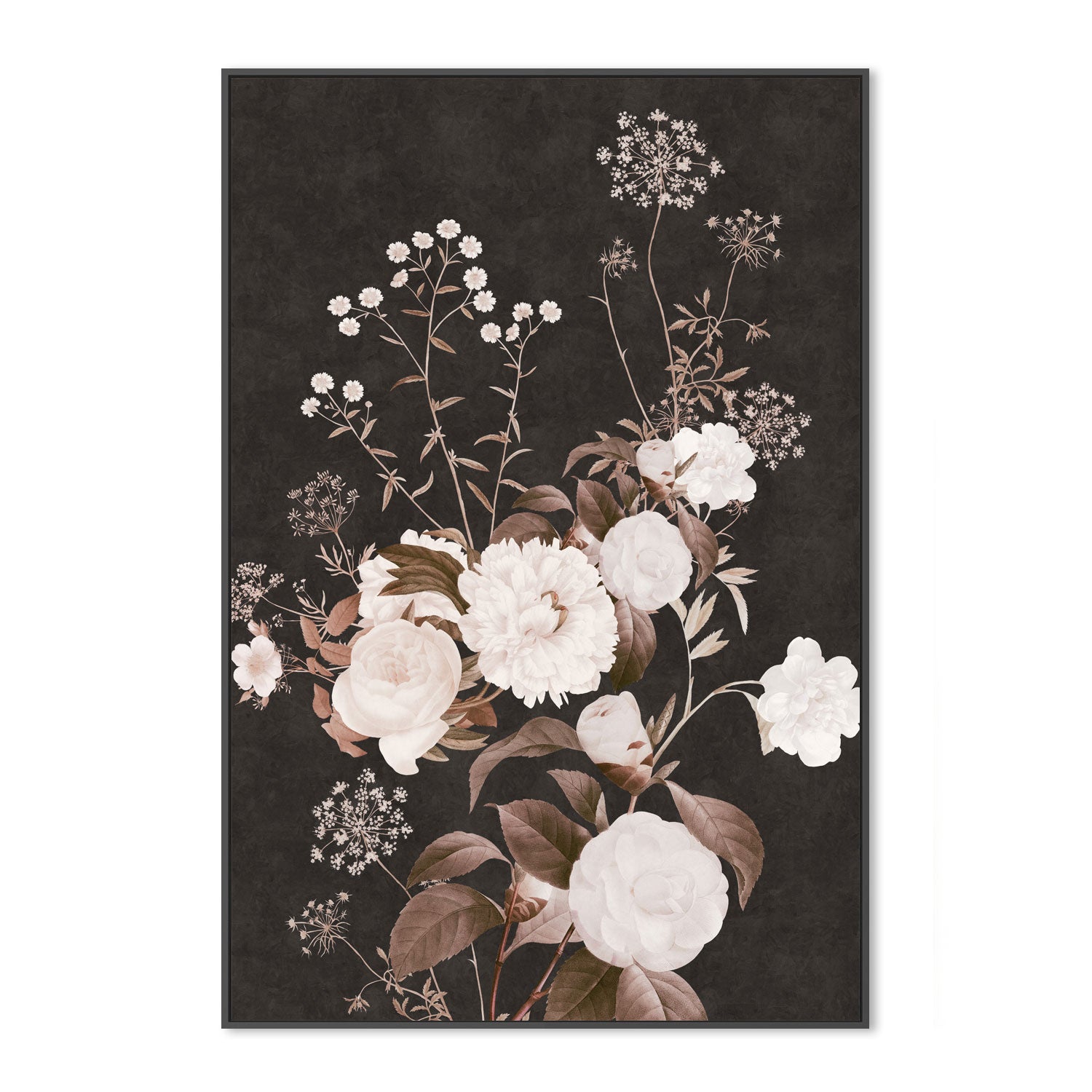 wall-art-print-canvas-poster-framed-Dark Vintage Floral, Style B , By Nina Blue-3