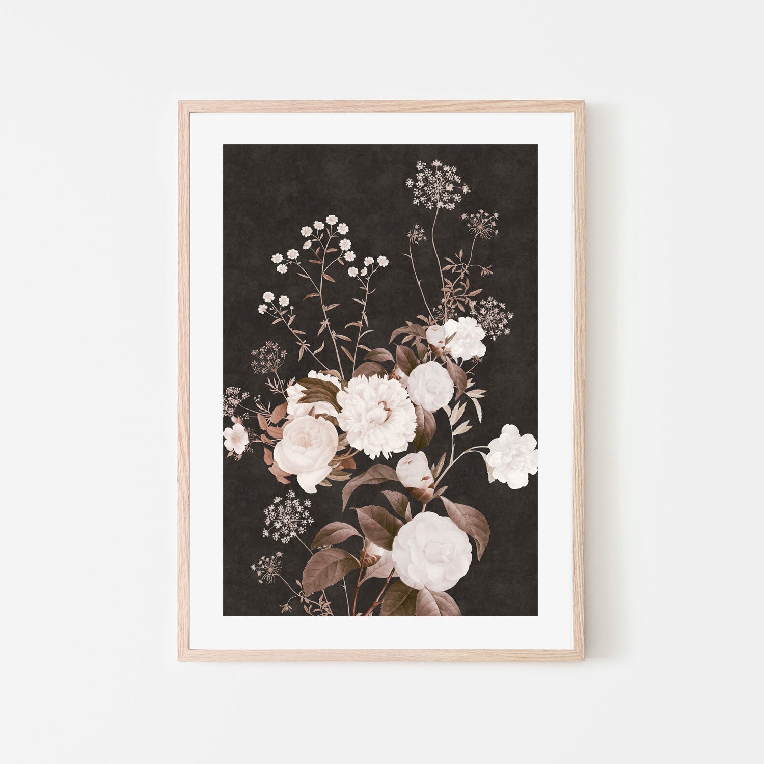 wall-art-print-canvas-poster-framed-Dark Vintage Floral, Style B , By Nina Blue-6