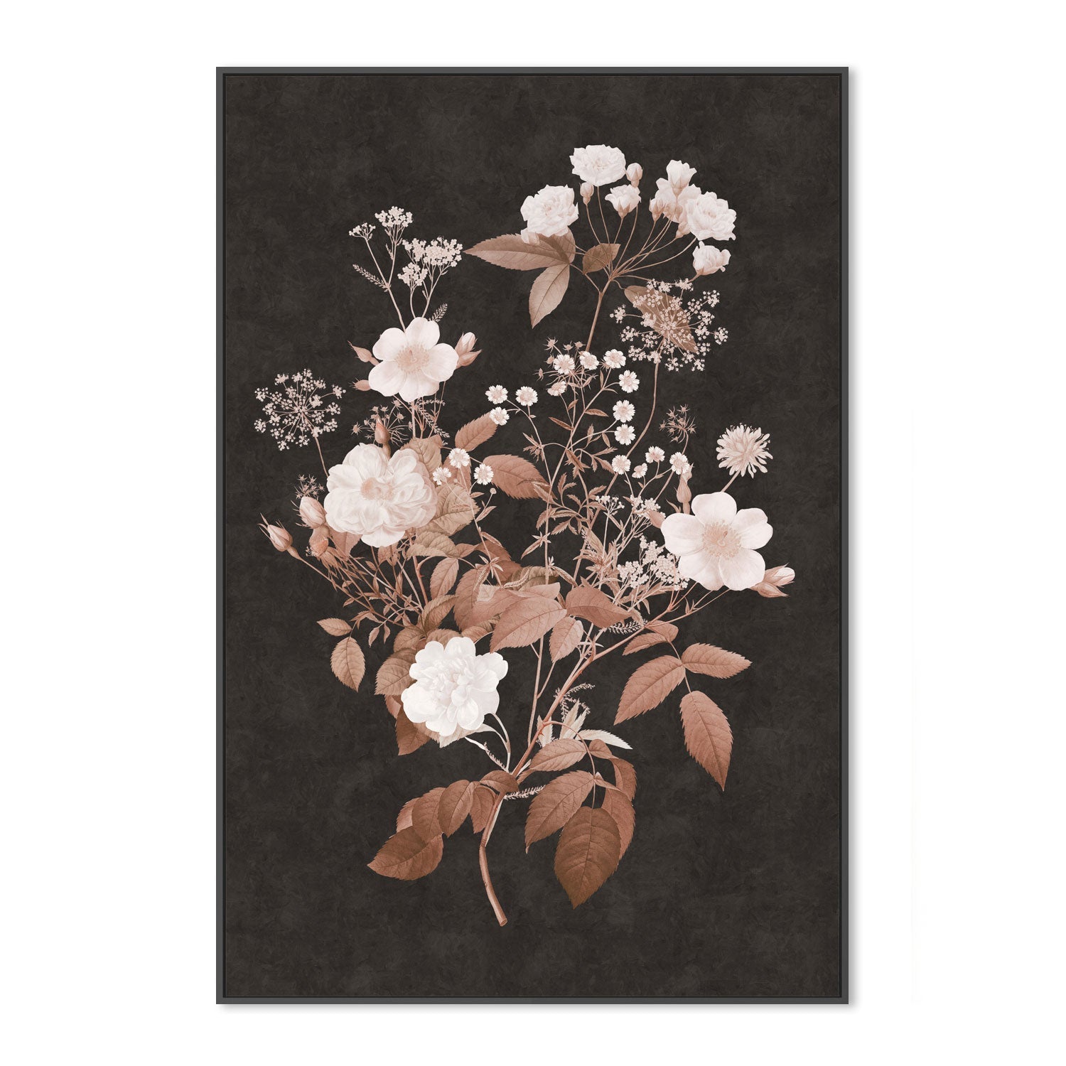 wall-art-print-canvas-poster-framed-Dark Vintage Floral, Style C , By Nina Blue-3
