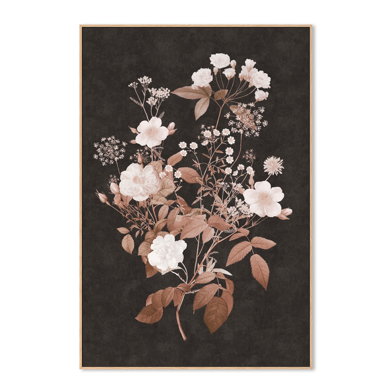 wall-art-print-canvas-poster-framed-Dark Vintage Floral, Style C , By Nina Blue-4