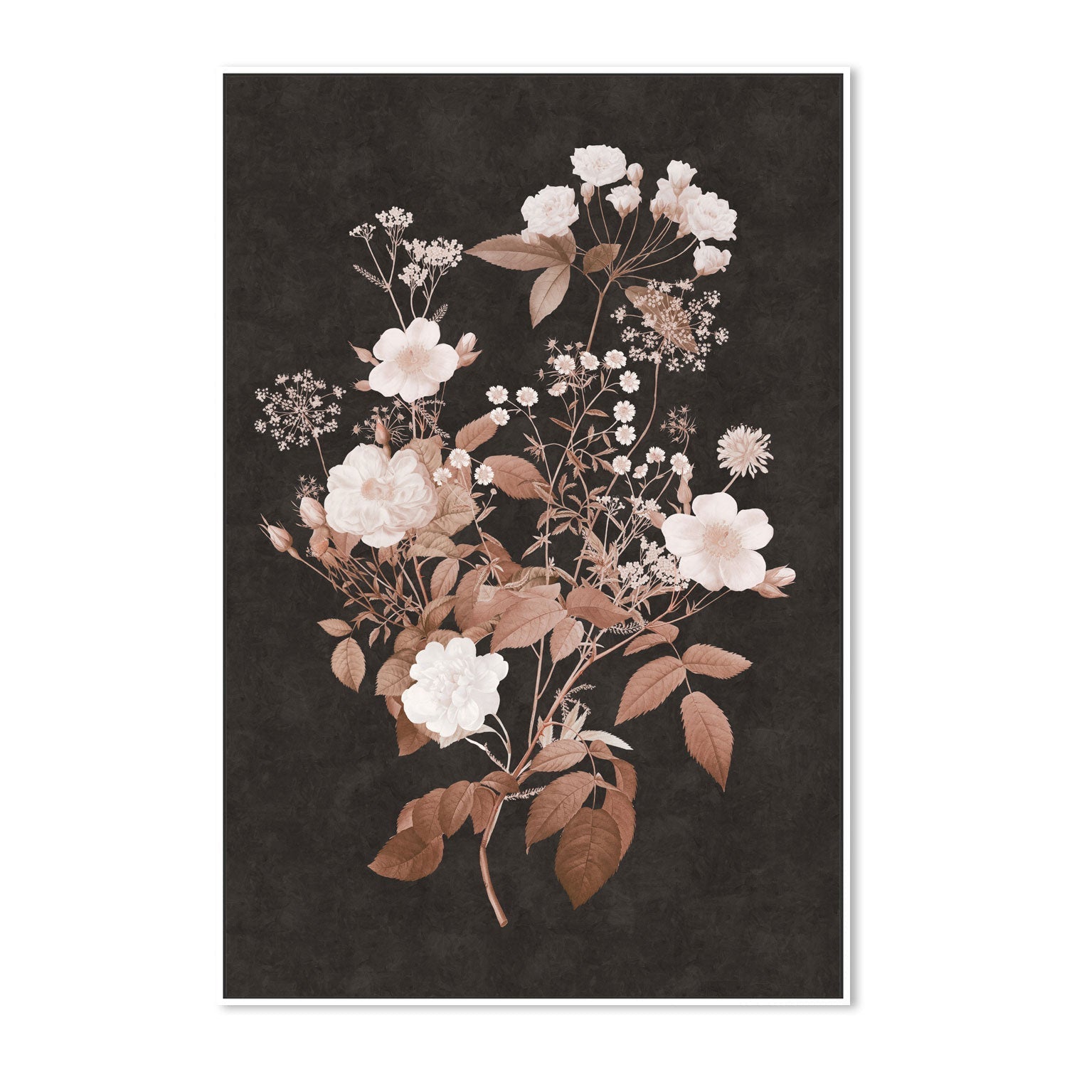 wall-art-print-canvas-poster-framed-Dark Vintage Floral, Style C , By Nina Blue-5
