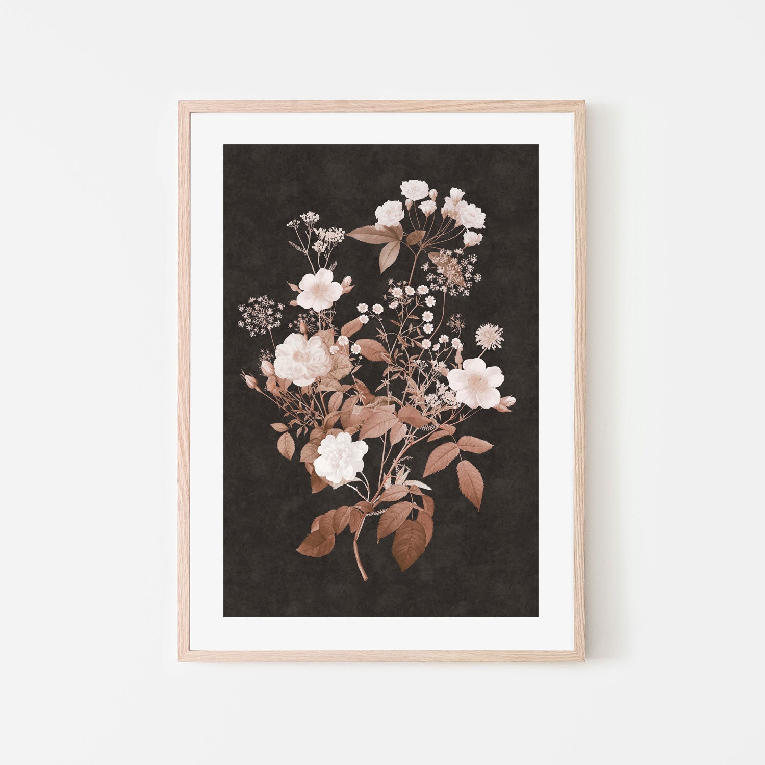 wall-art-print-canvas-poster-framed-Dark Vintage Floral, Style C , By Nina Blue-6
