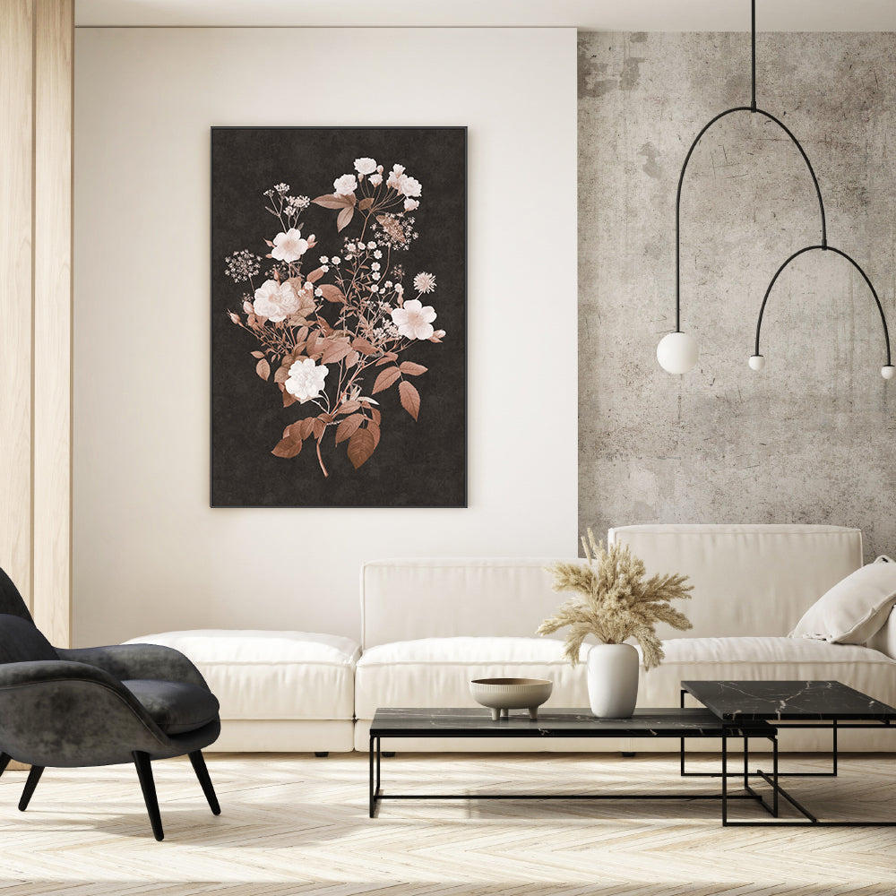 wall-art-print-canvas-poster-framed-Dark Vintage Floral, Style C , By Nina Blue-7
