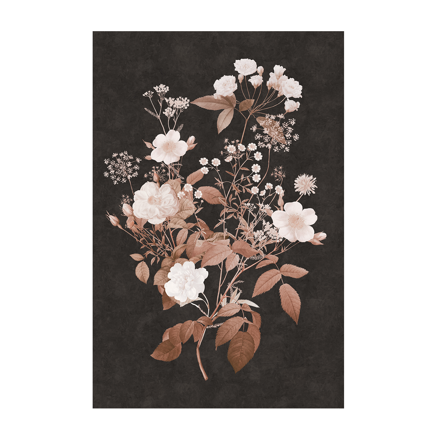 wall-art-print-canvas-poster-framed-Dark Vintage Floral, Style C & D, Set Of 2 , By Nina Blue-7