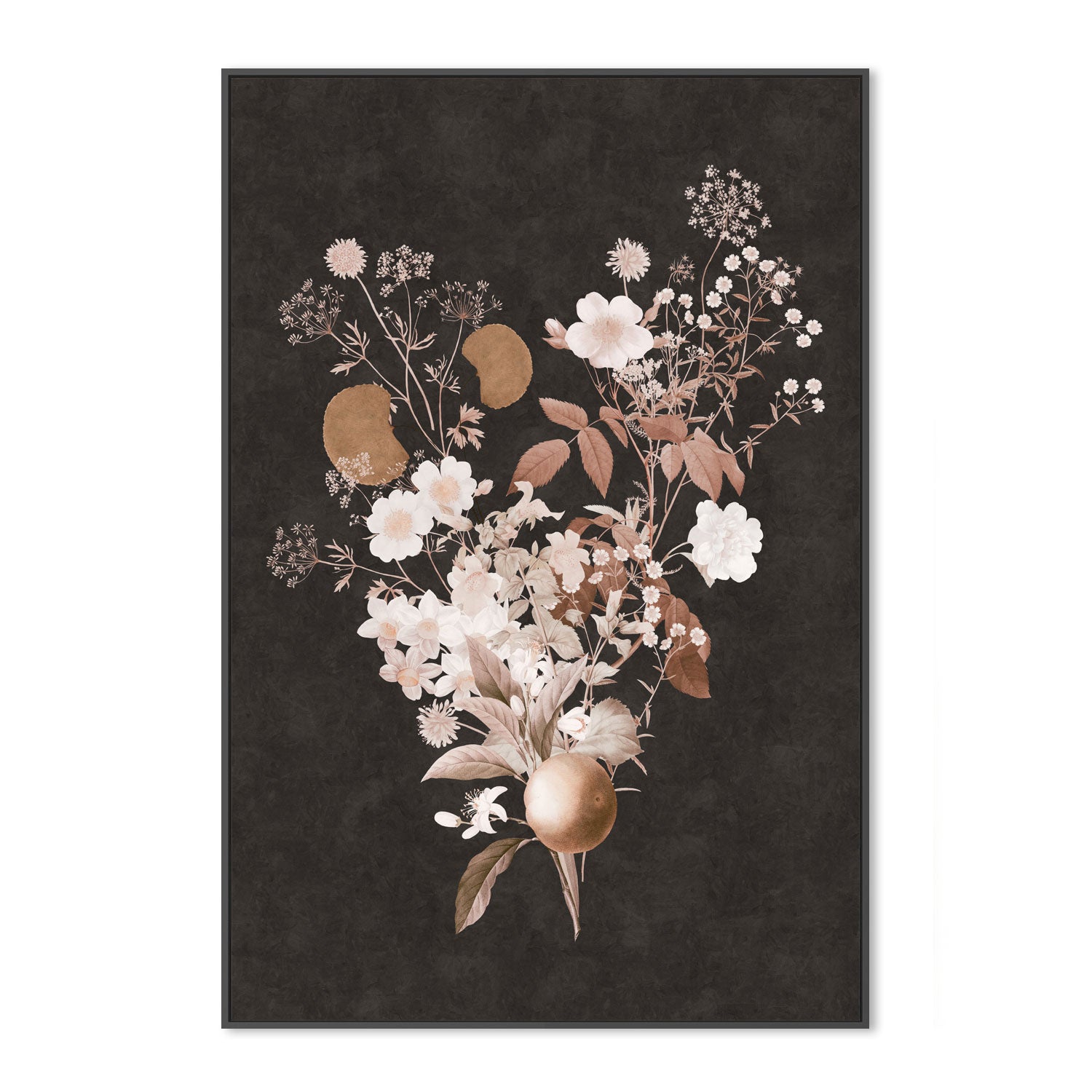 wall-art-print-canvas-poster-framed-Dark Vintage Floral, Style D , By Nina Blue-3