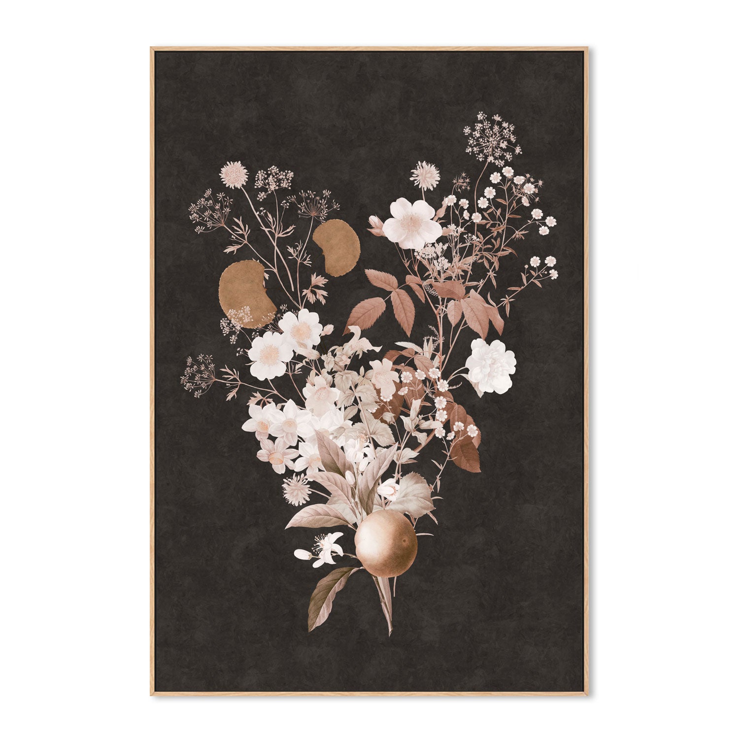 wall-art-print-canvas-poster-framed-Dark Vintage Floral, Style D , By Nina Blue-4