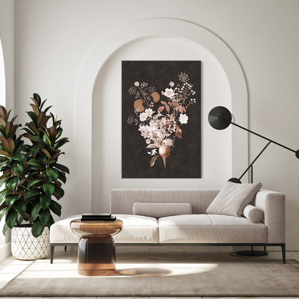 wall-art-print-canvas-poster-framed-Dark Vintage Floral, Style D , By Nina Blue-7