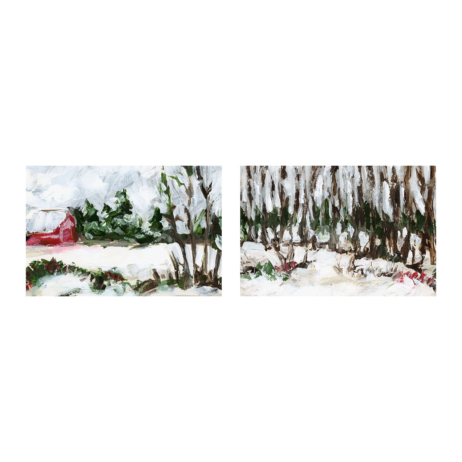 wall-art-print-canvas-poster-framed-December Woods , Style A & B, Set Of 2 , By Jetty Home-1