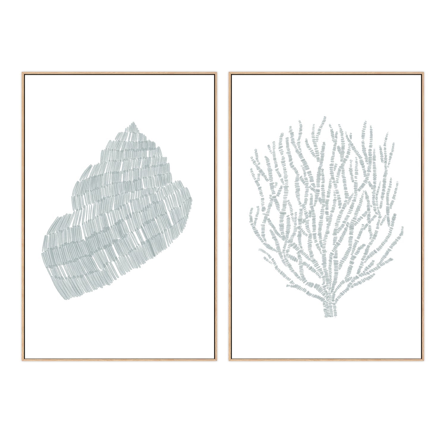 wall-art-print-canvas-poster-framed-Deconstructed Snail-Coral Sea Branch , Set Of 2, By Jetty Home , By Jetty Home-4