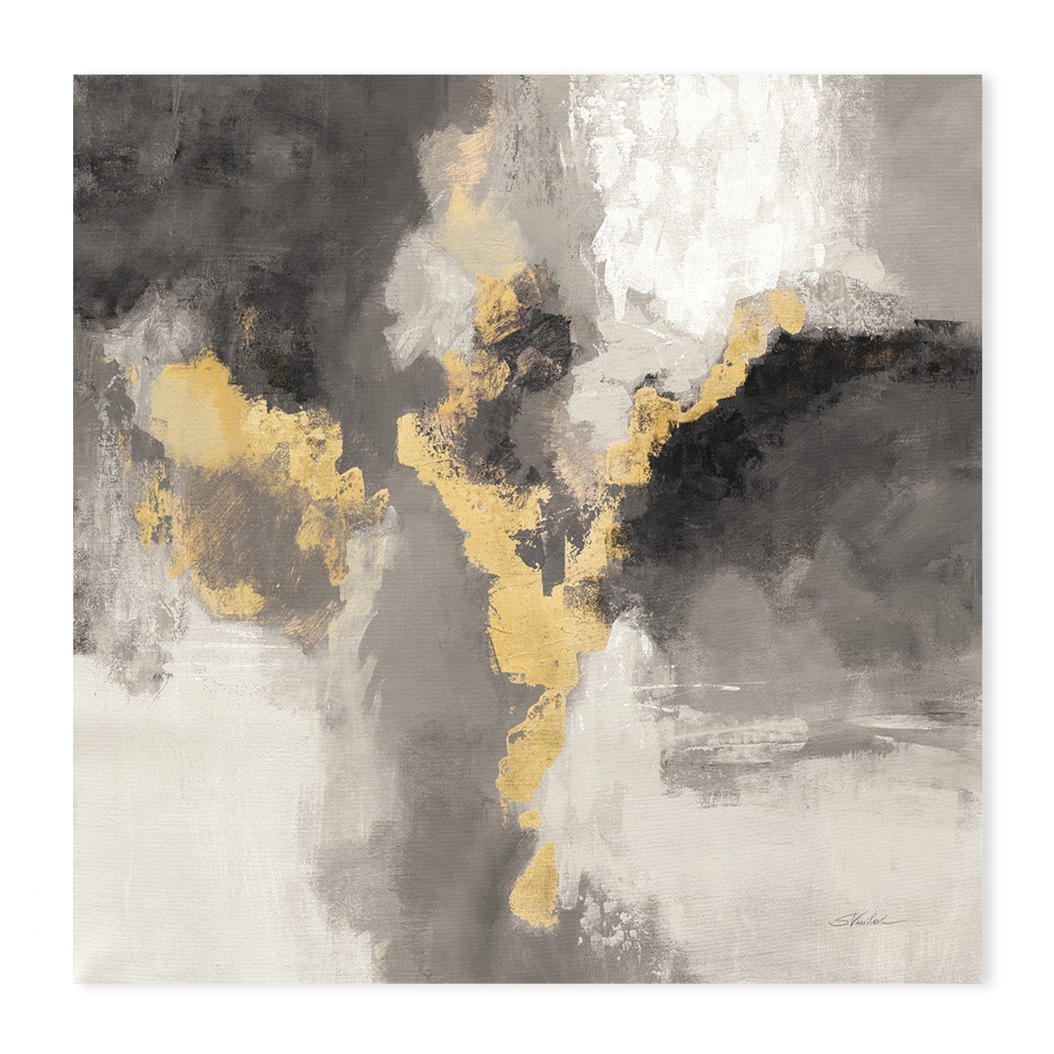 wall-art-print-canvas-poster-framed-Deep Gold Abstract, Style A & B, Set Of 2 , By Silvia Vassileva-GIOIA-WALL-ART