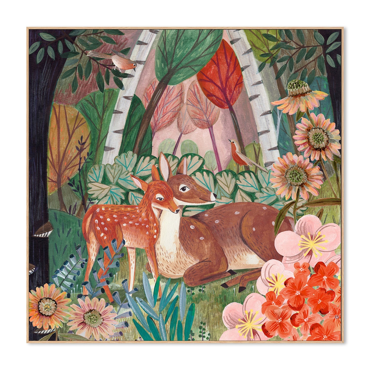 wall-art-print-canvas-poster-framed-Deer in the forest-4