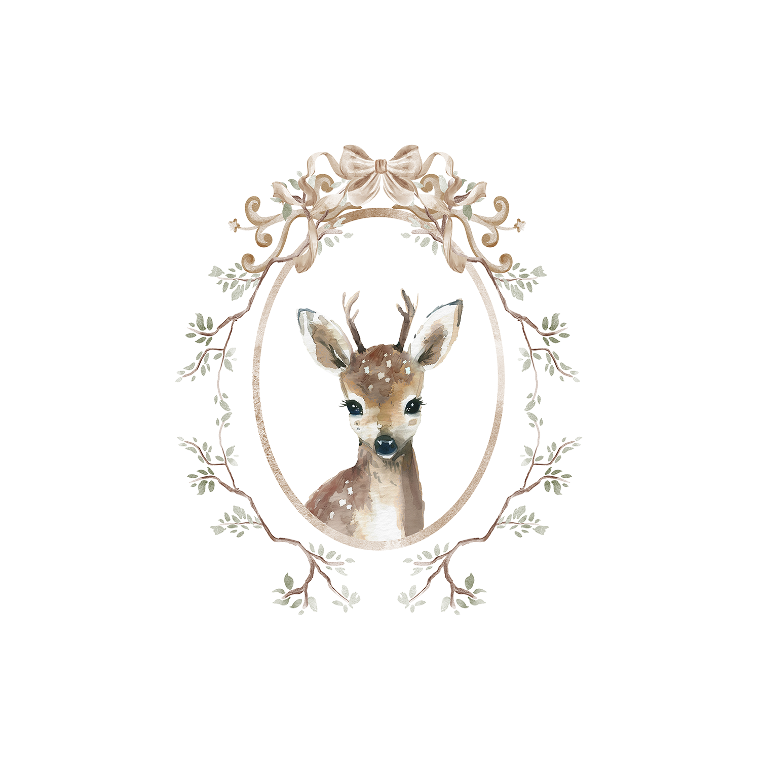wall-art-print-canvas-poster-framed-Deer, Style B , By At Viv Home Prints-1
