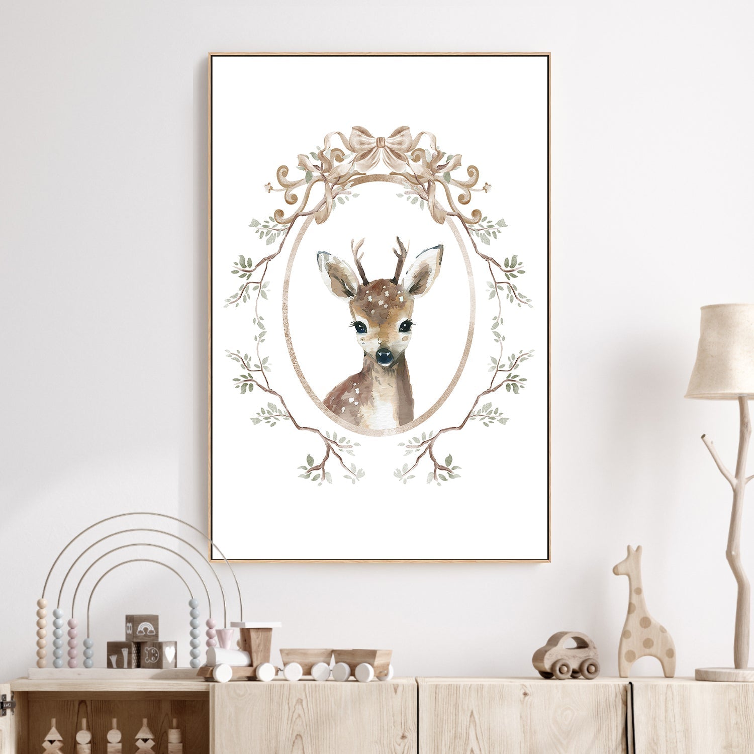 wall-art-print-canvas-poster-framed-Deer, Style B , By At Viv Home Prints-2