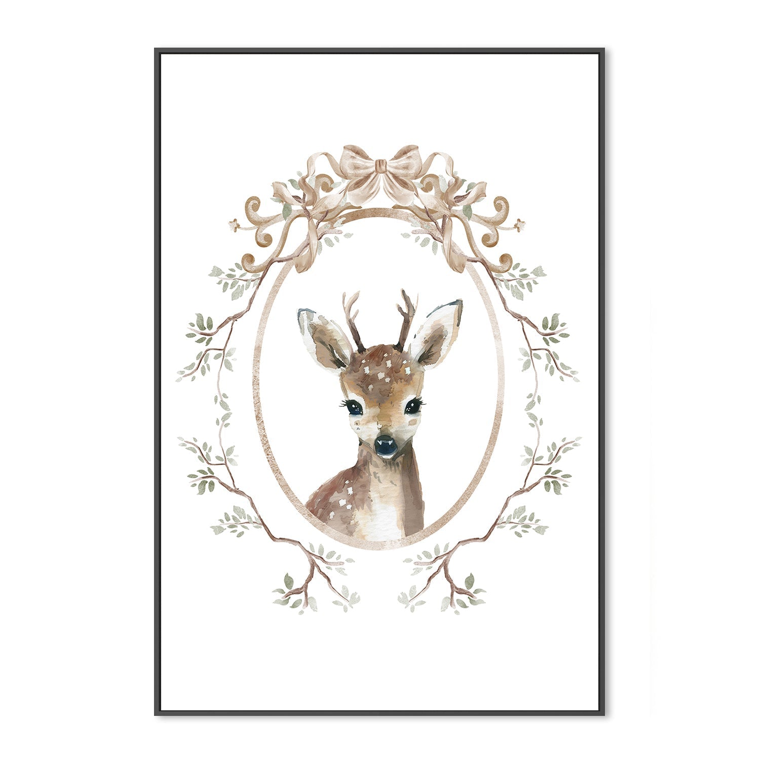 wall-art-print-canvas-poster-framed-Deer, Style B , By At Viv Home Prints-3