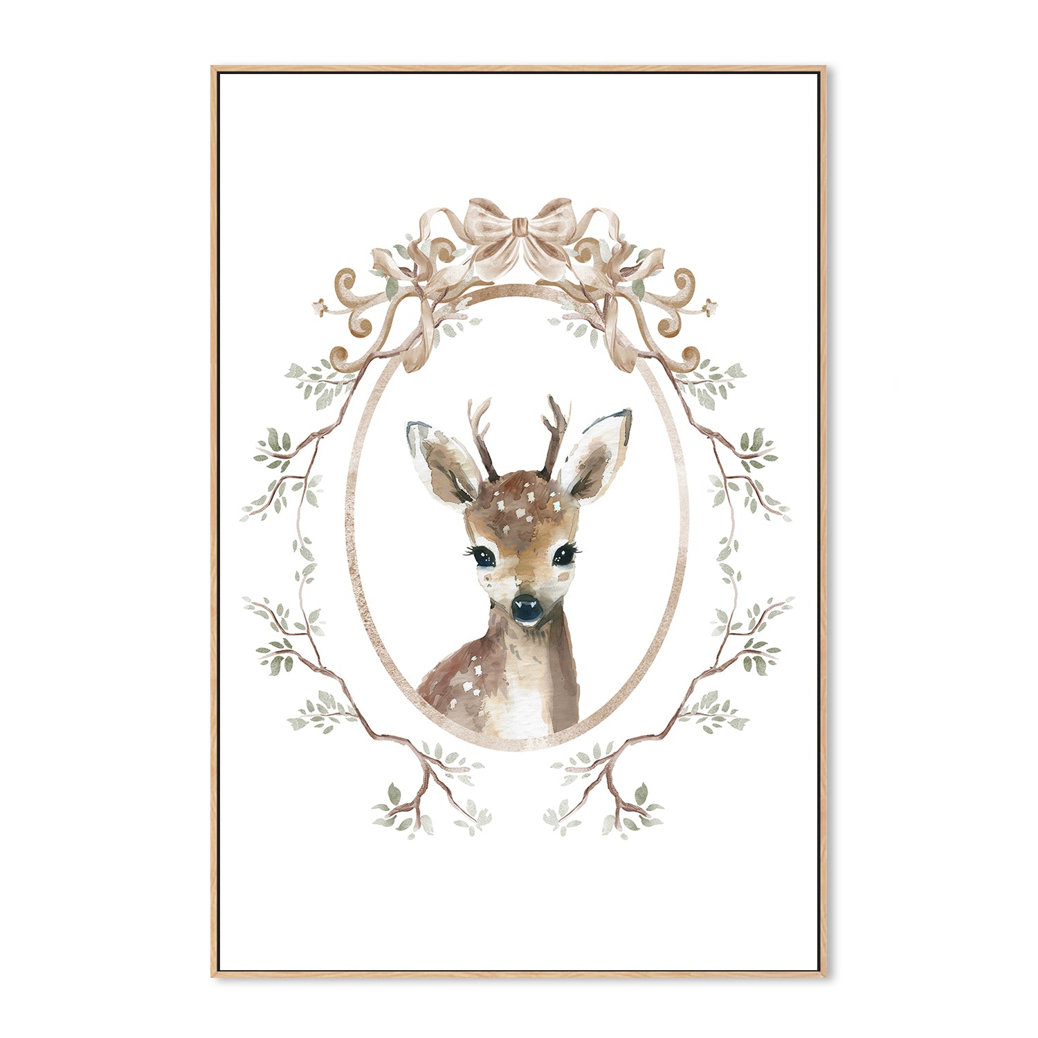 wall-art-print-canvas-poster-framed-Deer, Style B , By At Viv Home Prints-4