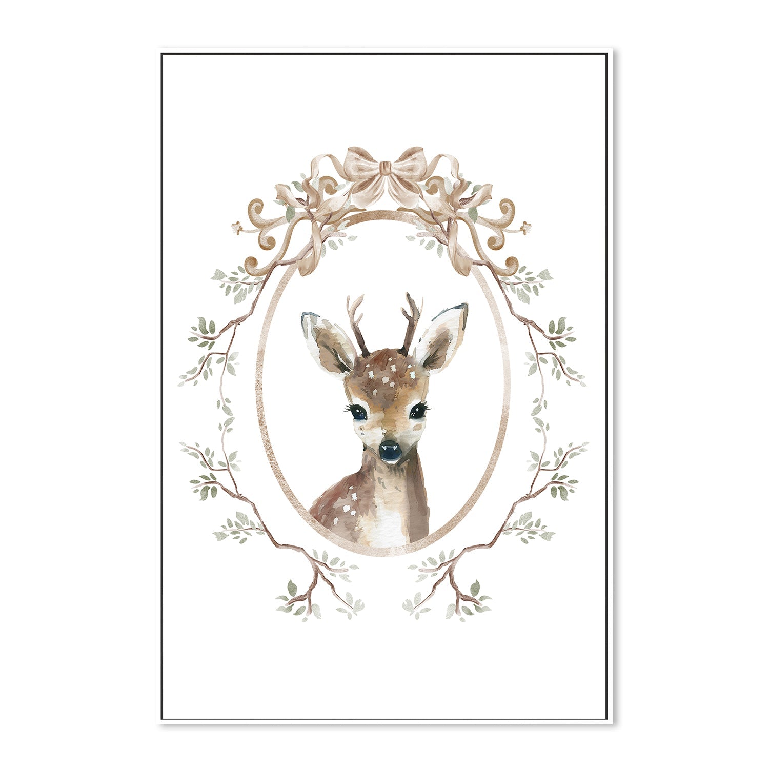 wall-art-print-canvas-poster-framed-Deer, Style B , By At Viv Home Prints-5