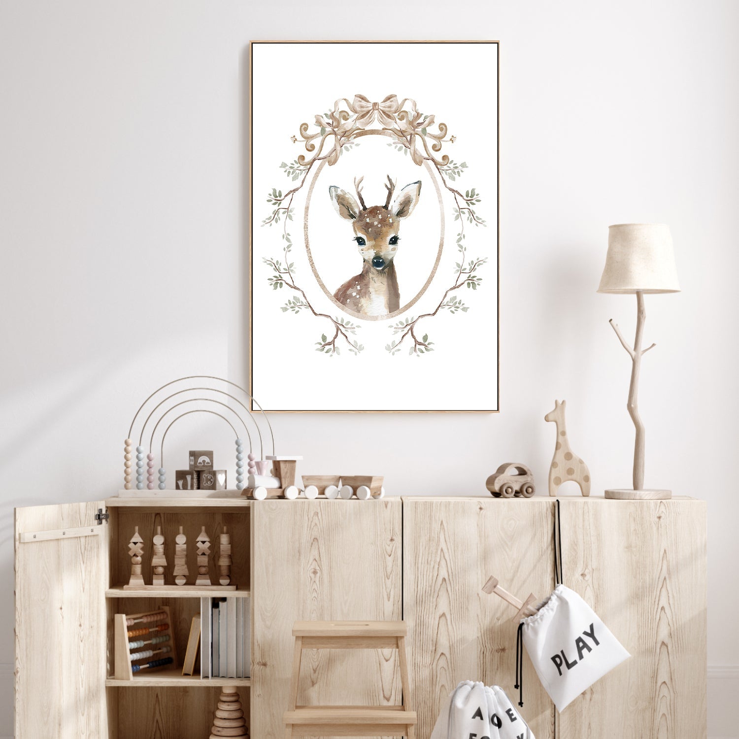 wall-art-print-canvas-poster-framed-Deer, Style B , By At Viv Home Prints-7