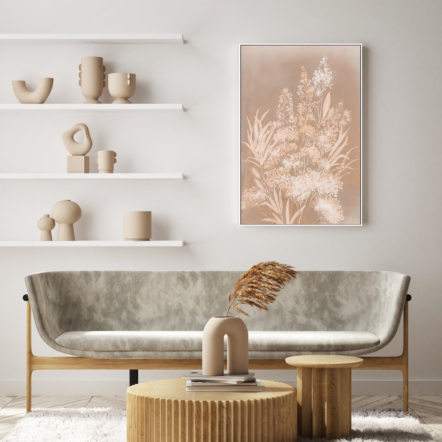 wall-art-print-canvas-poster-framed-Delicate Bunch, Mocha Mousse, Style B , By Asia Jensen-7