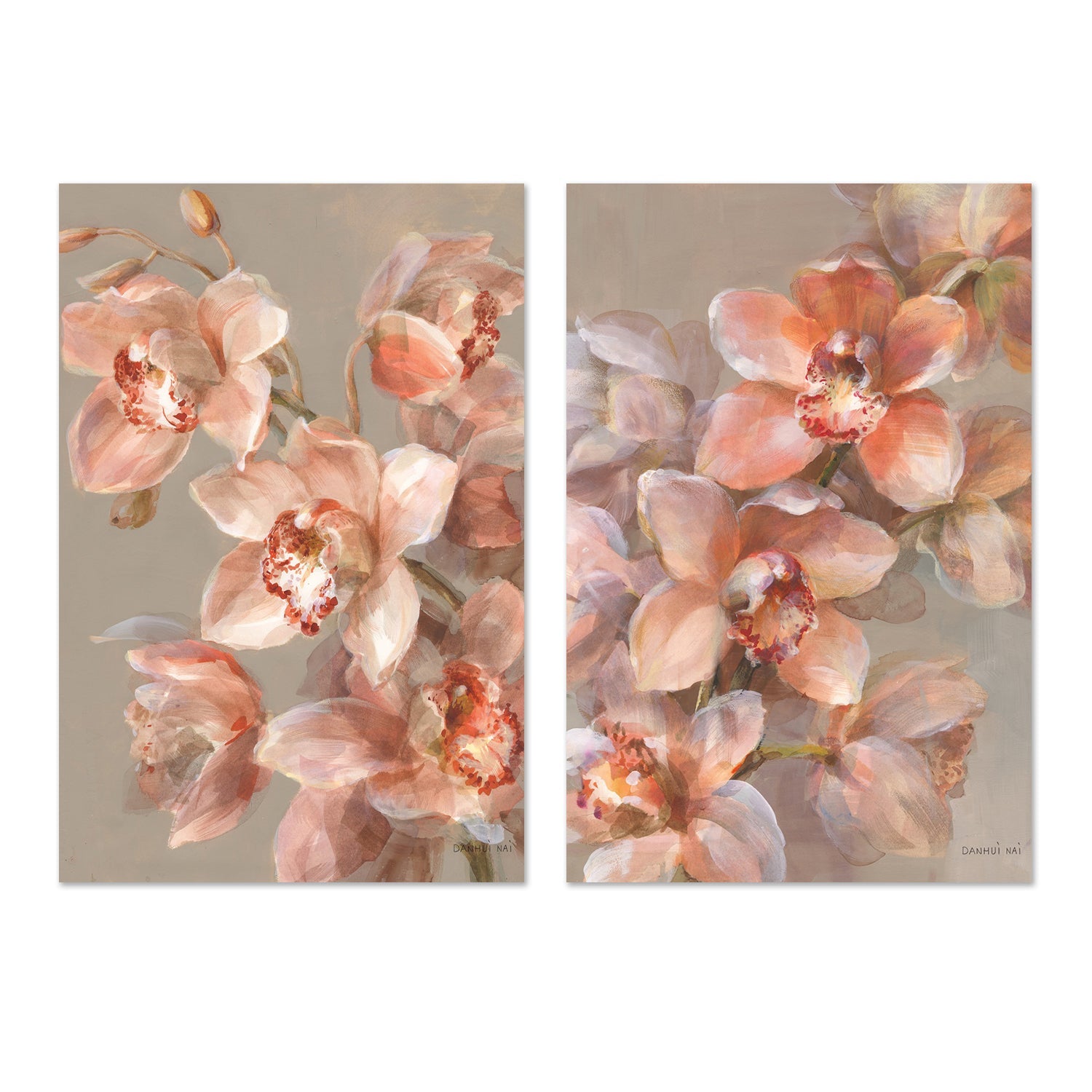 wall-art-print-canvas-poster-framed-Delicate Orchid, Set of 2-by-Danhui Nai-Gioia Wall Art