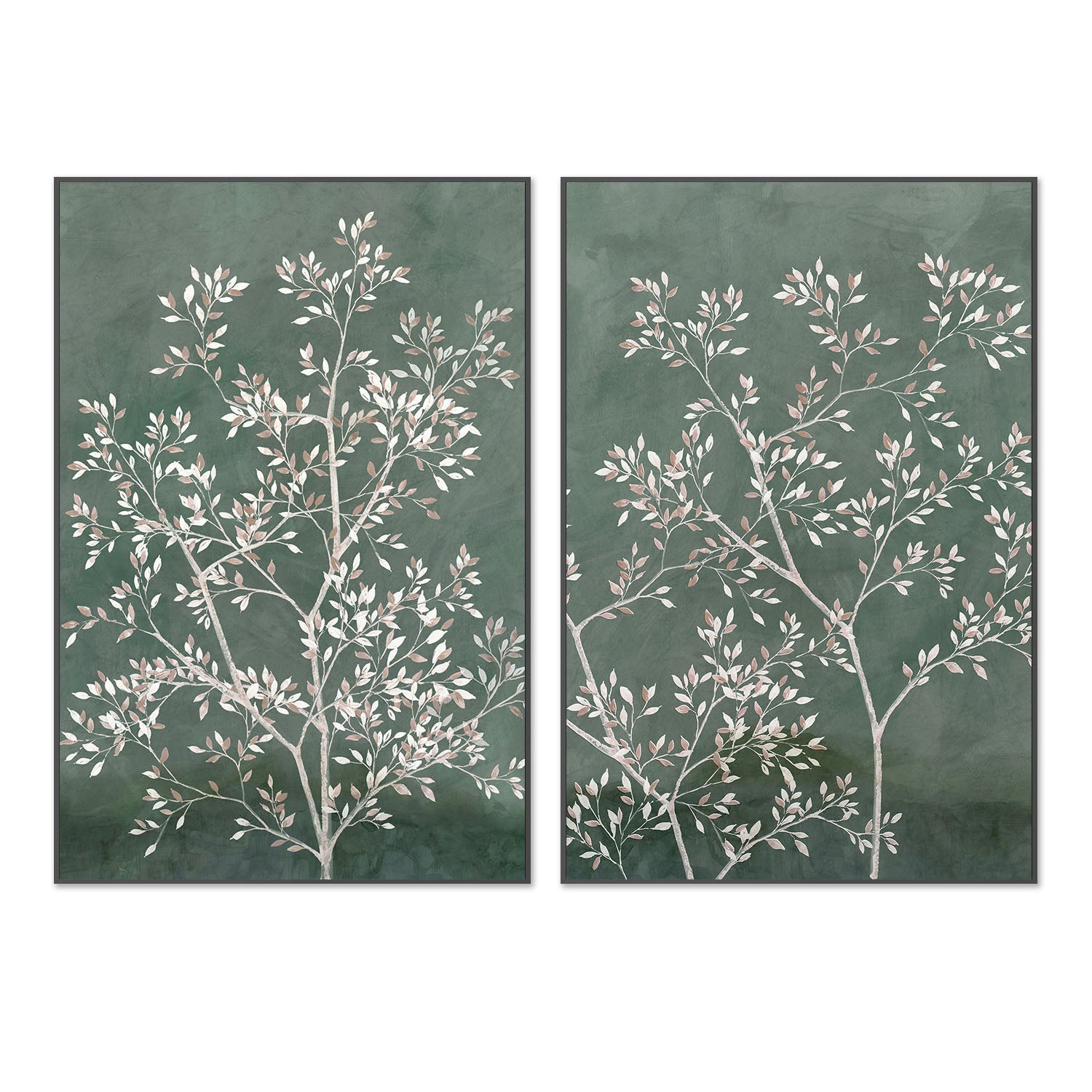 wall-art-print-canvas-poster-framed-Delicate Tree, Style A & B, Set Of 2 , By Aria K-3