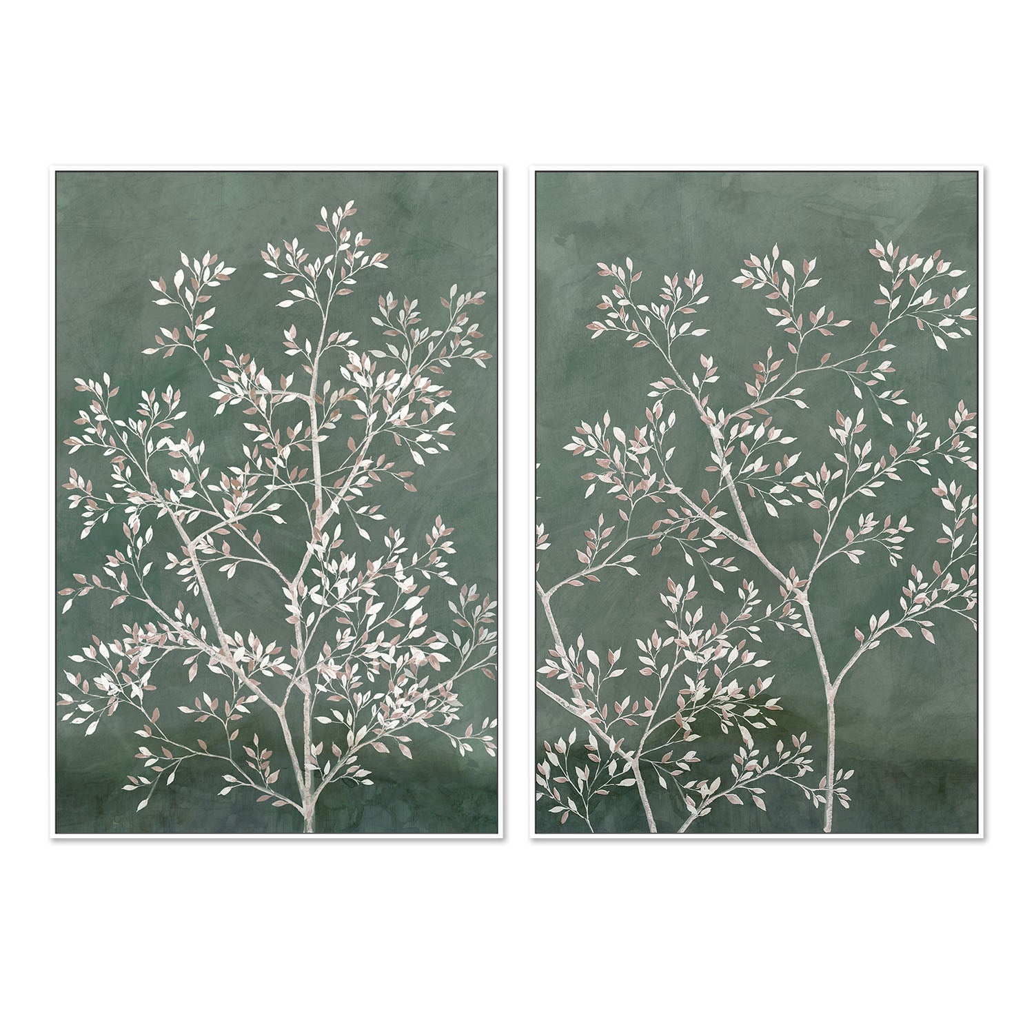 wall-art-print-canvas-poster-framed-Delicate Tree, Style A & B, Set Of 2 , By Aria K-5