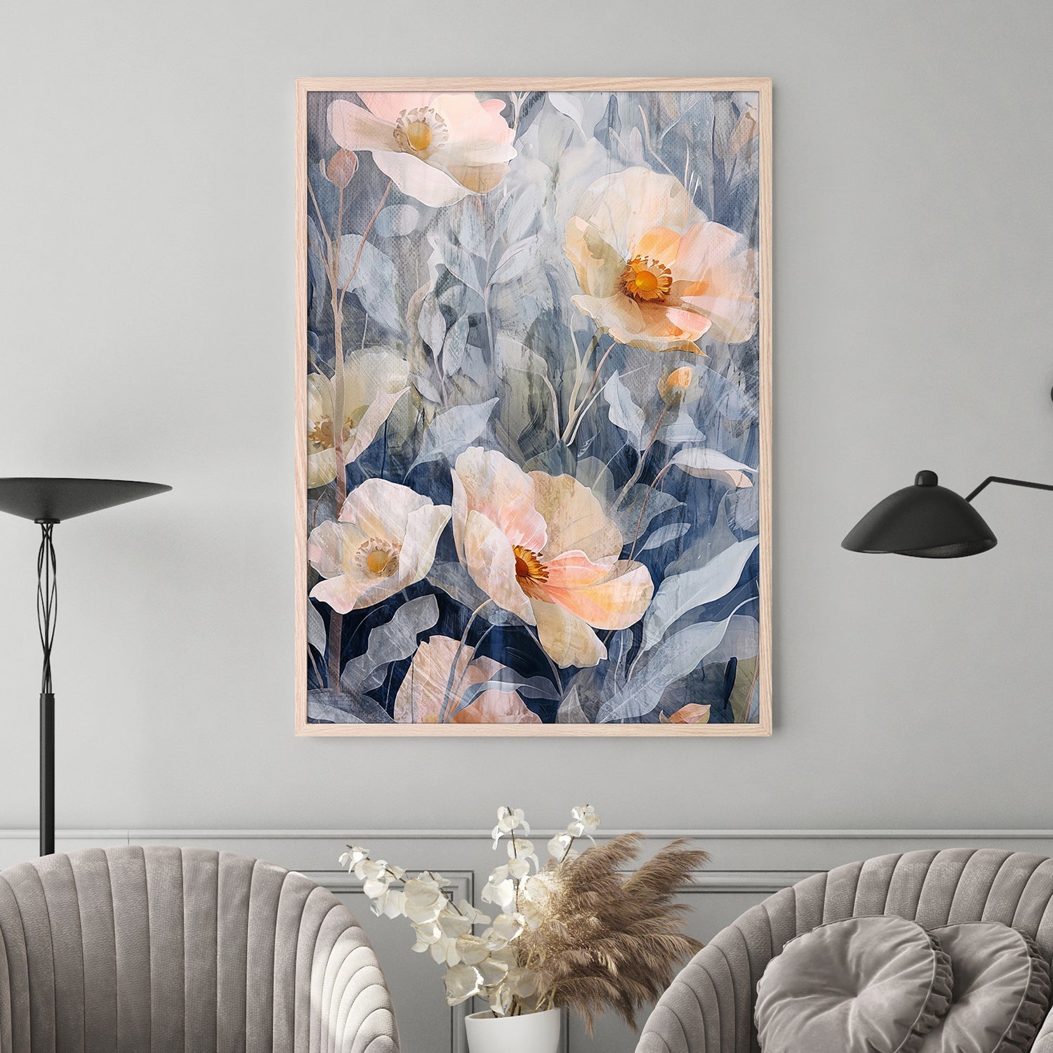 wall-art-print-canvas-poster-framed-Desert Florals, Style A-7