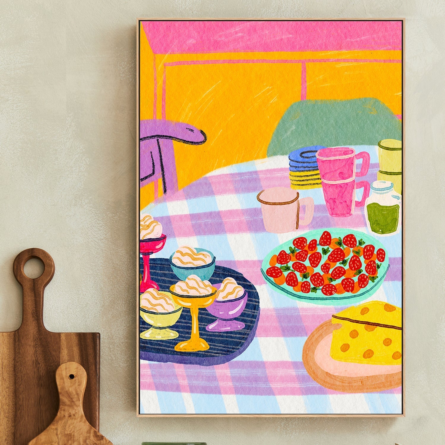 wall-art-print-canvas-poster-framed-Dessert Shop Tablescape , By Kartika Paramita-2