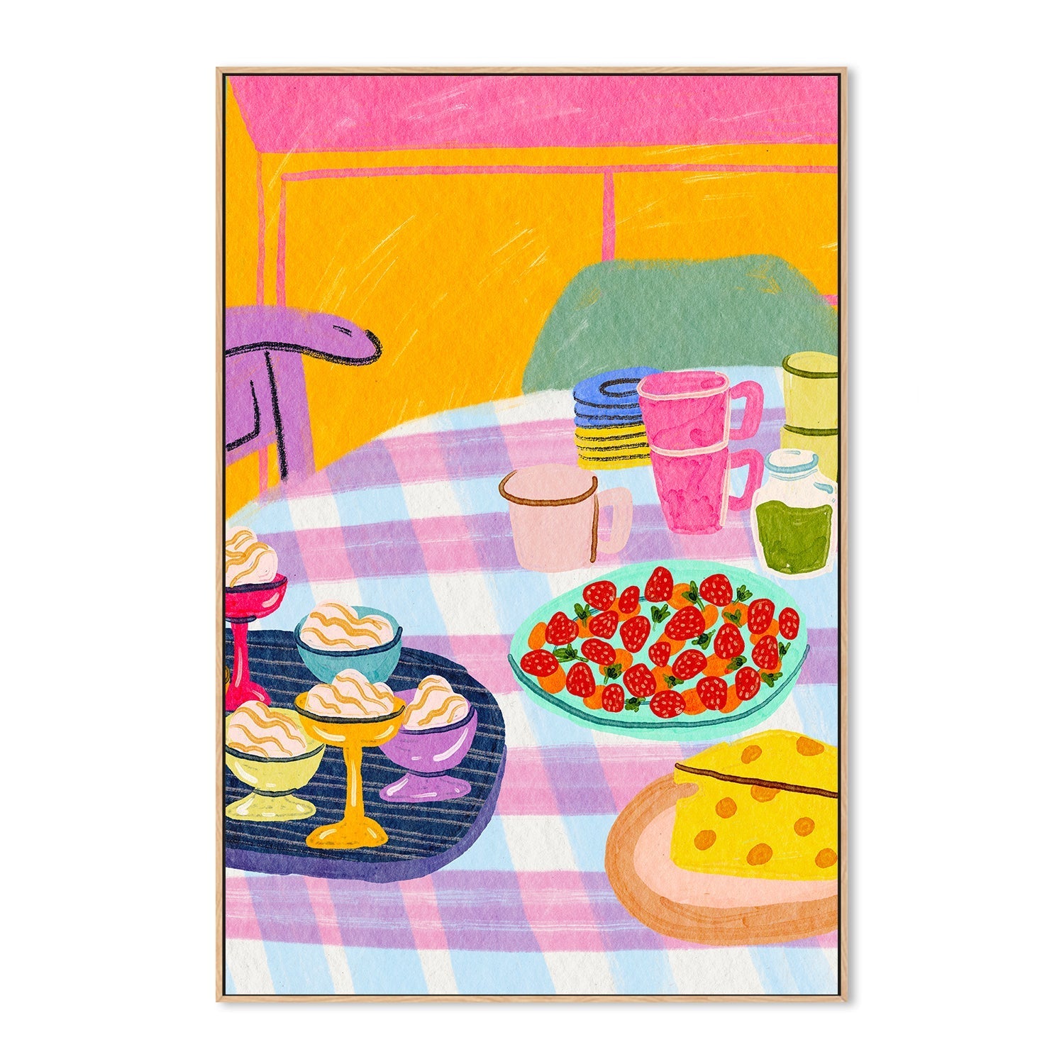 wall-art-print-canvas-poster-framed-Dessert Shop Tablescape , By Kartika Paramita-4