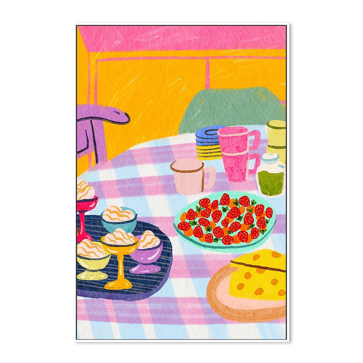 wall-art-print-canvas-poster-framed-Dessert Shop Tablescape , By Kartika Paramita-5