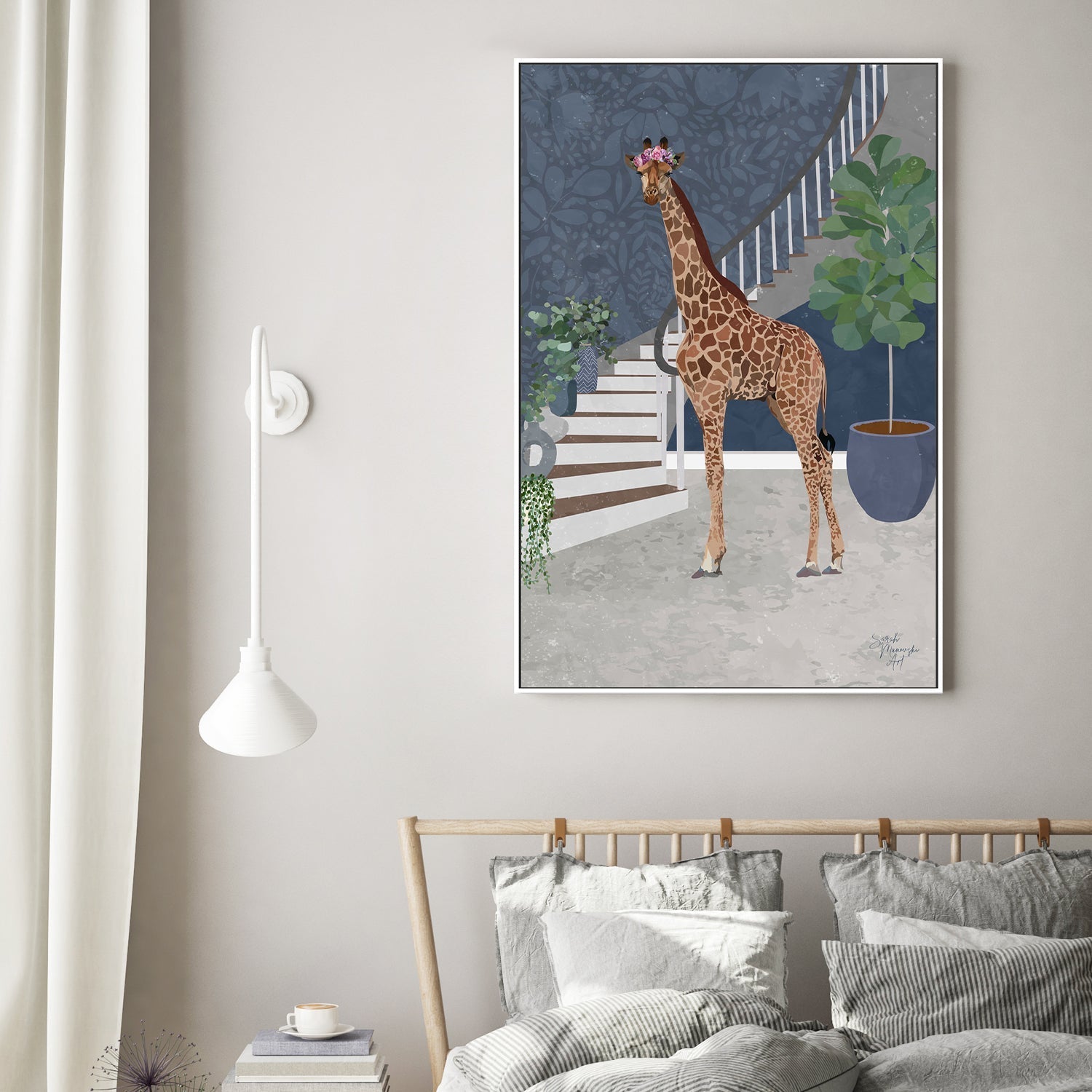 wall-art-print-canvas-poster-framed-Dinner With A Giraffe , By Sarah Manovski-GIOIA-WALL-ART