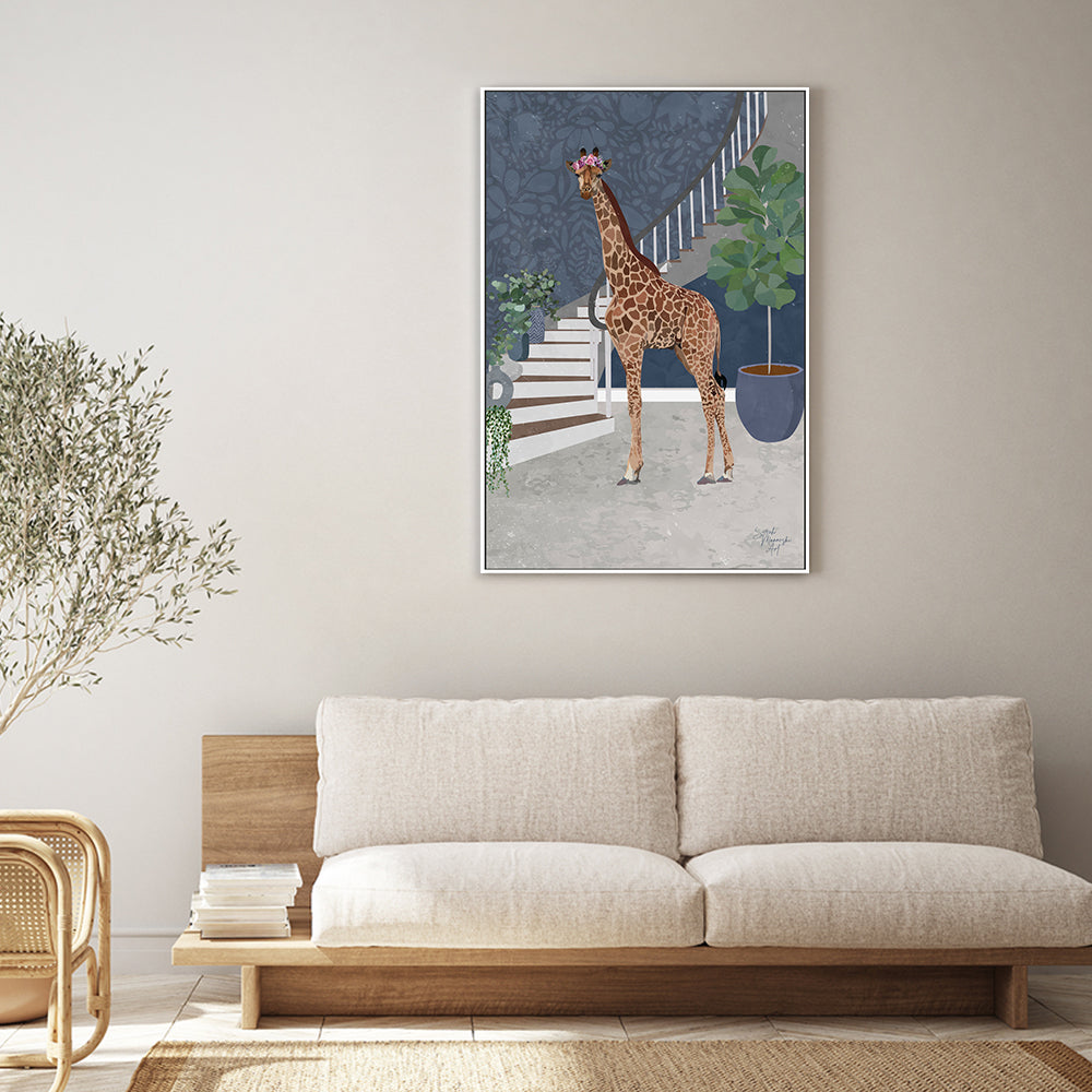 wall-art-print-canvas-poster-framed-Dinner With A Giraffe , By Sarah Manovski-GIOIA-WALL-ART